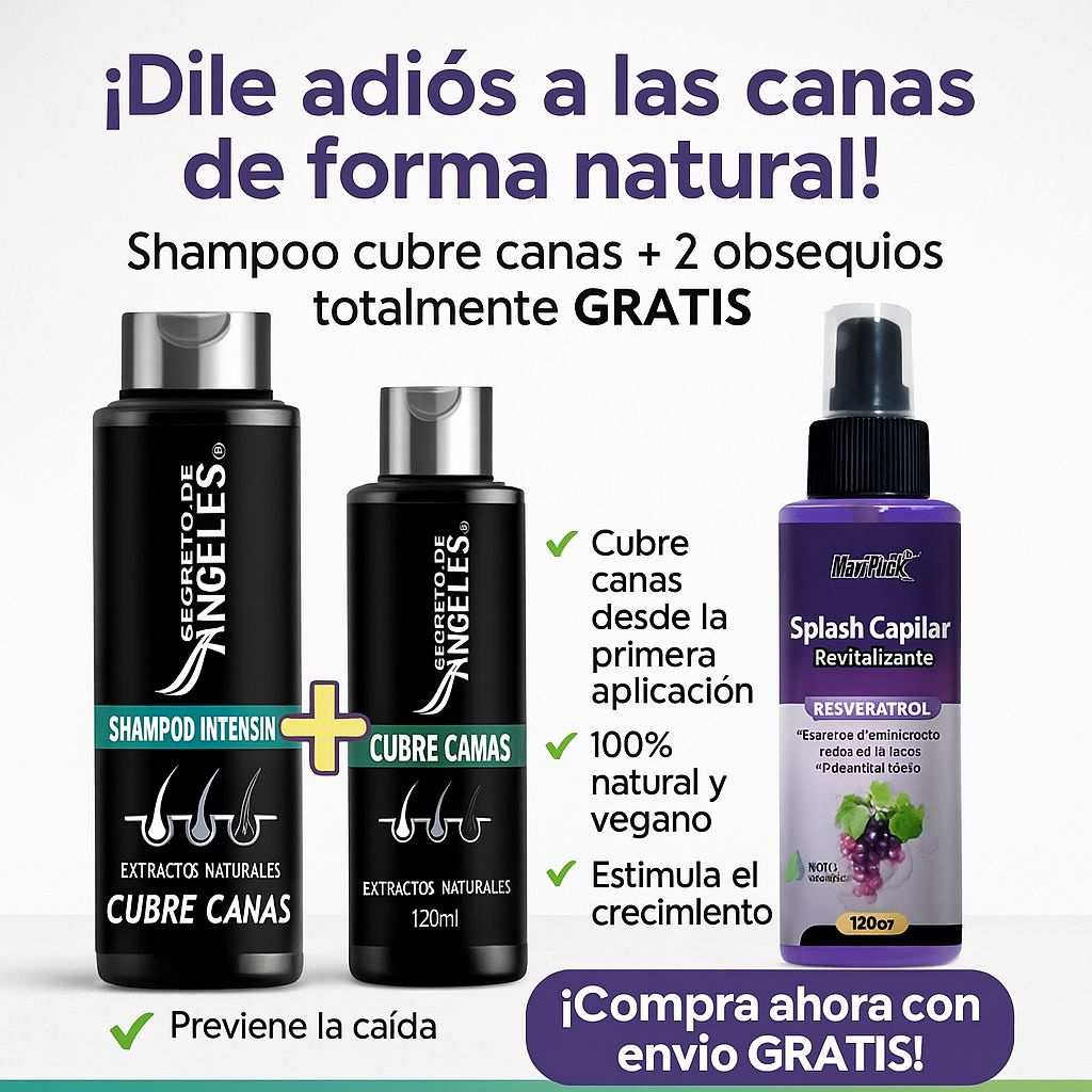 SHAMPOO CUBRECANAS + REGALO