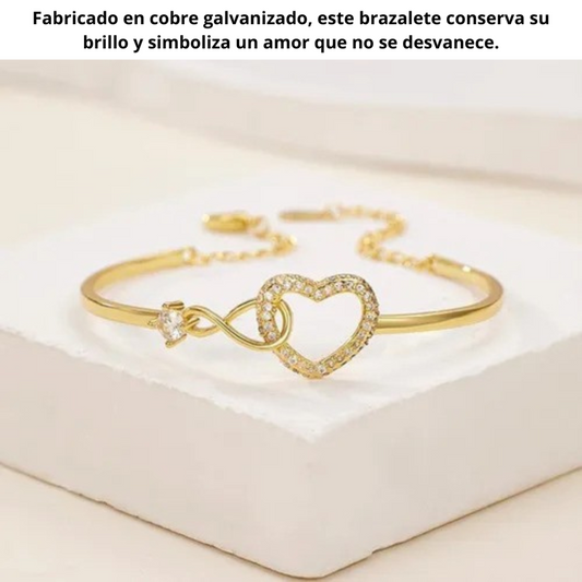BRAZALETE CORAZON INFINITO + CAJA DE REGALO