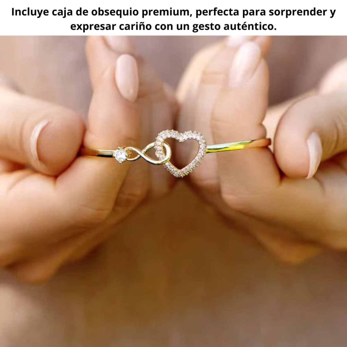 BRAZALETE CORAZON INFINITO + CAJA DE REGALO
