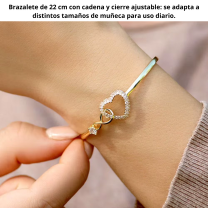 BRAZALETE CORAZON INFINITO + CAJA DE REGALO